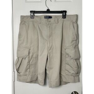 Polo By Ralph Lauren Classic Chino Cargo Khaki Shorts Men's Size‎ 38